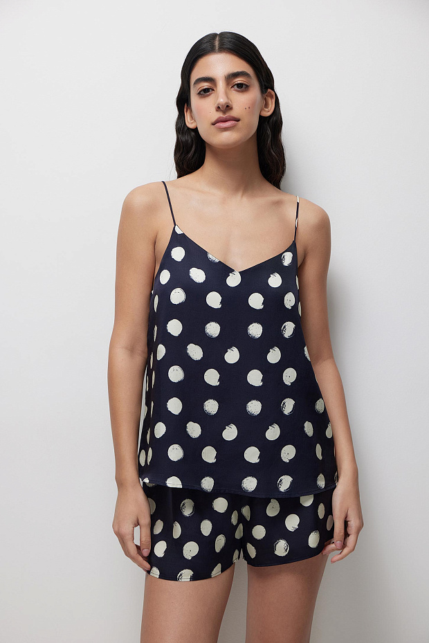 Топ на тонких бретелях (темно-синий)