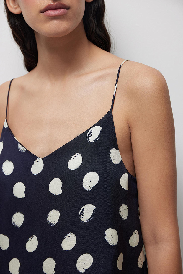 Топ на тонких бретелях (темно-синий)