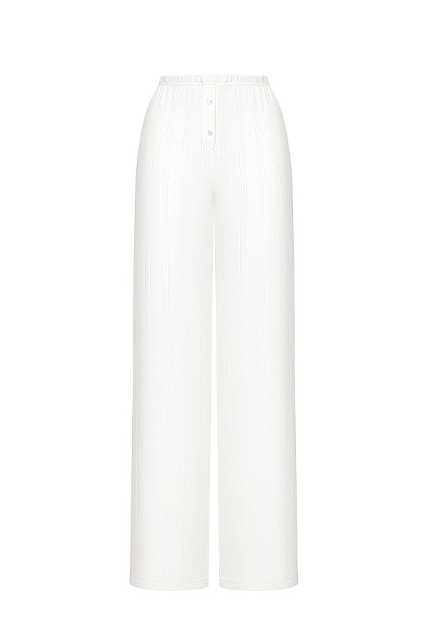 Брюки из ажурного трикотажа (белый)