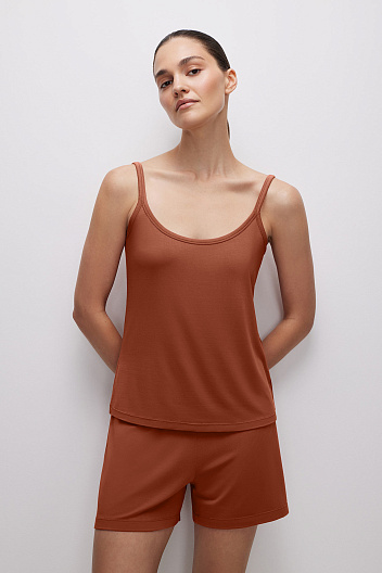 Шорты с высокой посадкой из бамбукового трикотажа