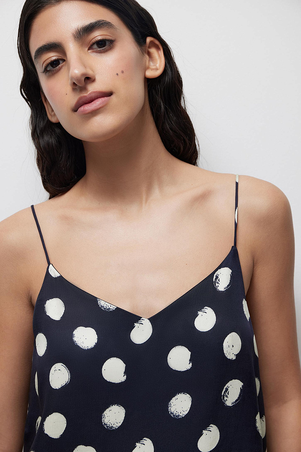 Топ на тонких бретелях (темно-синий)