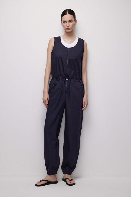 Комбинезон из плащевки (темно-синий)