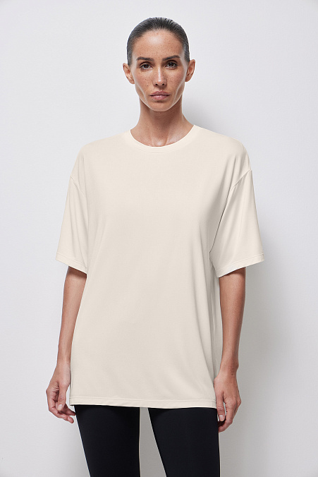 Спортивная футболка оверсайз (молочный)