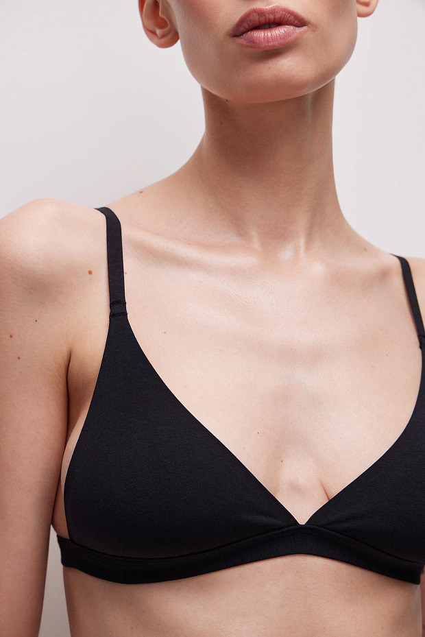 Бюстгальтер на тонких бретелях (черный)