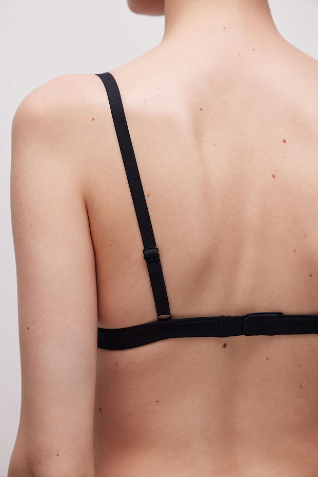 Бюстгальтер на тонких бретелях (черный)