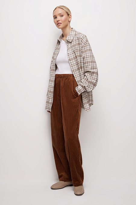 Брюки широкие (терракотовый)