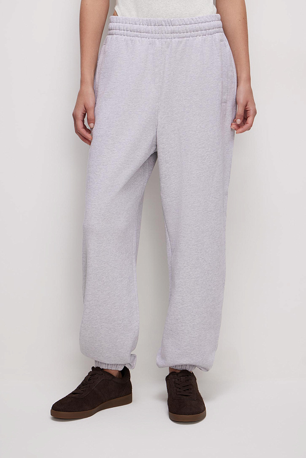 Брюки джоггеры (светло-серый меланж)