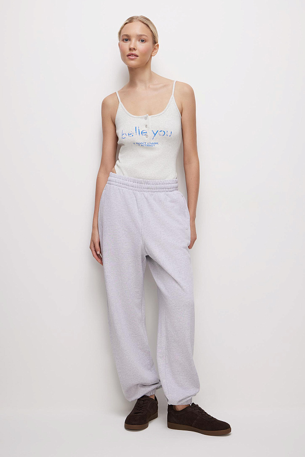 Брюки джоггеры (светло-серый меланж)