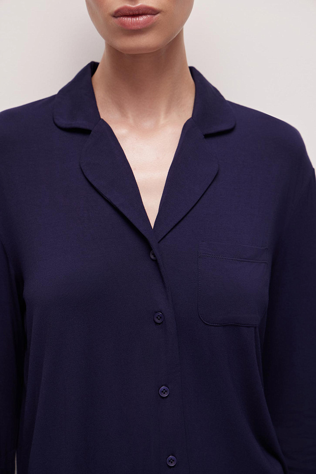 Пижамная рубашка женская (темно-синий)