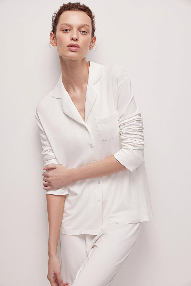 Пижамная рубашка женская (молочный)