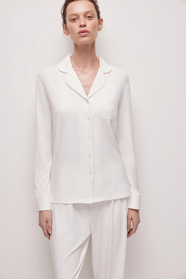 Пижамная рубашка женская (молочный)