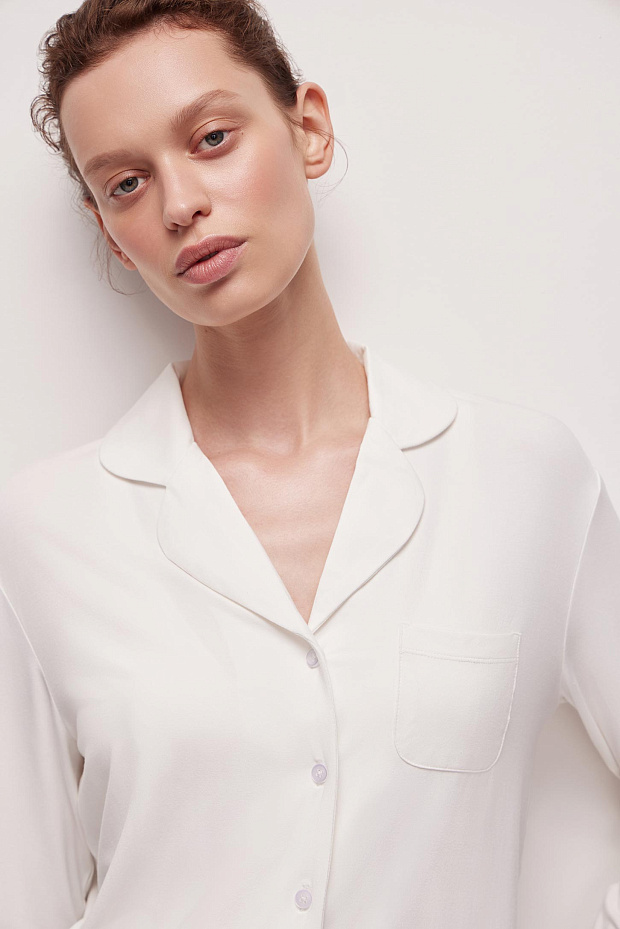 Пижамная рубашка женская (молочный)