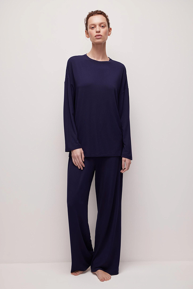 Лонгслив из бамбука (темно-синий)