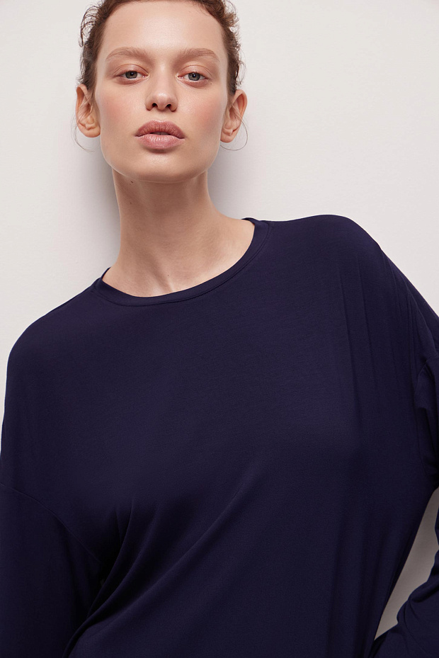 Лонгслив из бамбука (темно-синий)