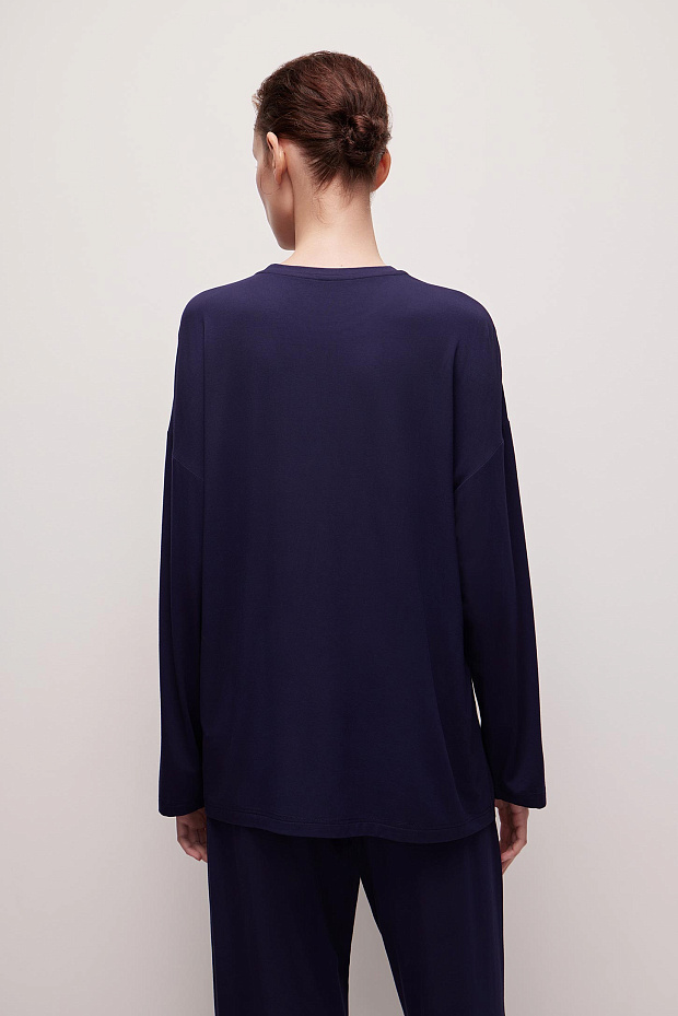 Лонгслив из бамбука (темно-синий)