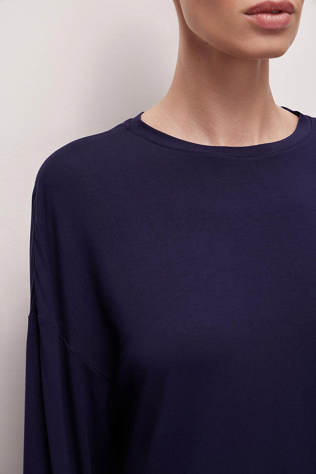 Лонгслив из бамбука (темно-синий)