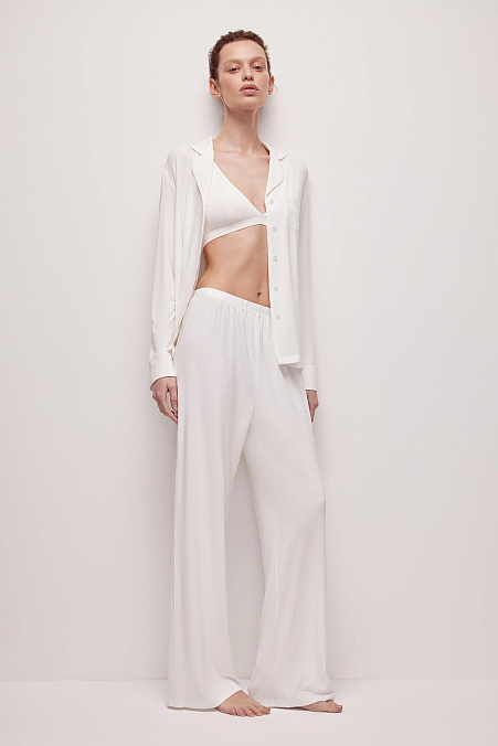 Пижамные брюки женские (молочный)