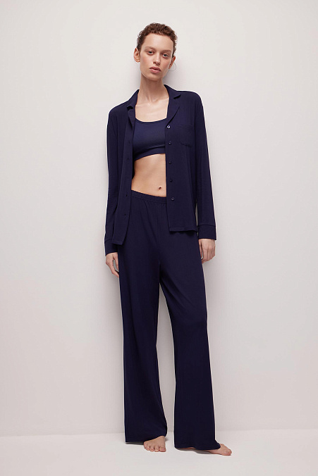 Пижамные брюки женские (темно-синий)