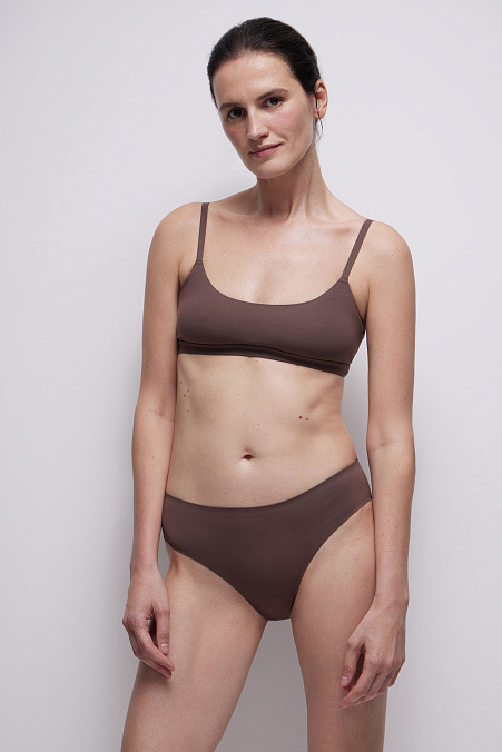 Трусы-слипы со средней посадкой (трюфель)