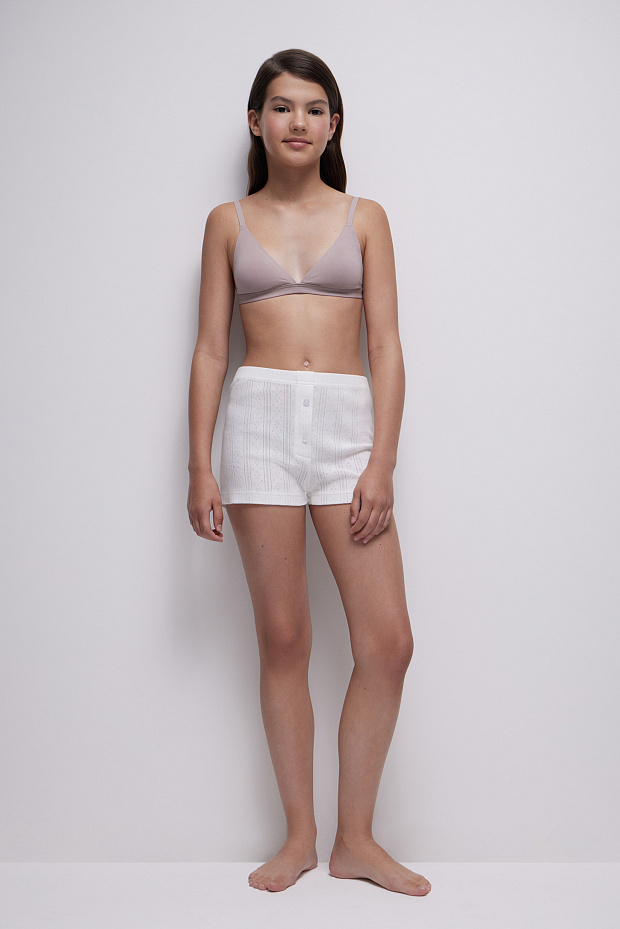 Бюстгальтер с треугольными чашками (серо-бежевый)