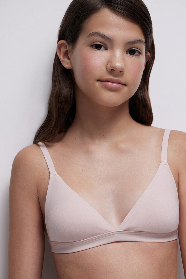 Бюстгальтер с треугольными чашками (пудрово-розовый)