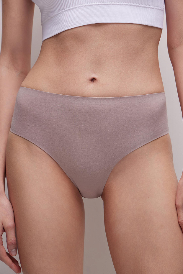 Набор Трусы-бразилиано с высокой посадкой (светло-бежевый)