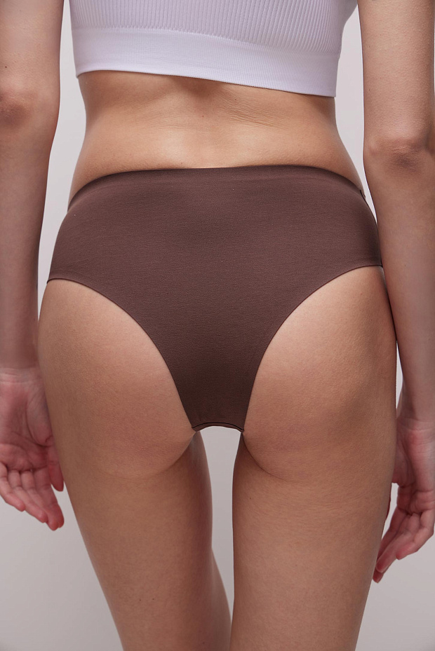 Набор Трусы-бразилиано с высокой посадкой (светло-бежевый)