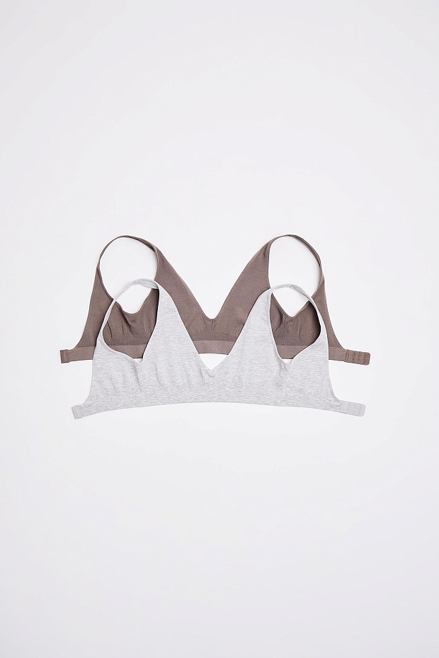 Топ на широких бретелях Бамбук (светло-серый меланж)