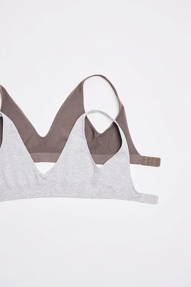 Топ на широких бретелях Бамбук (светло-серый меланж)