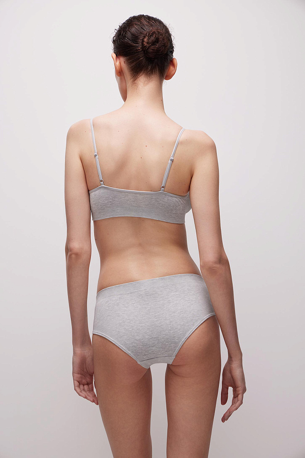 Топ на тонких бретелях Бамбук (светло-серый меланж)