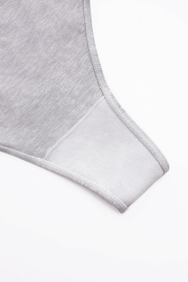 Трусы-кюлот с высокой посадкой Бамбук (светло-серый меланж)