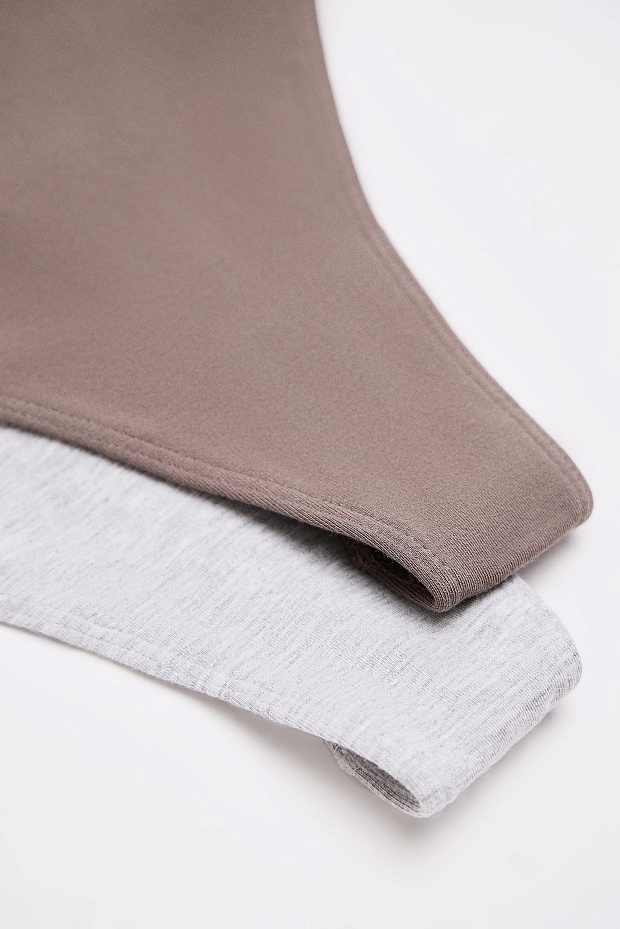 Трусы-стринги с высокой посадкой Бамбук (какао)