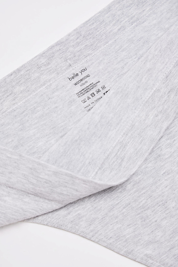 Трусы-хипстер с низкой посадкой Бамбук (светло-серый меланж)
