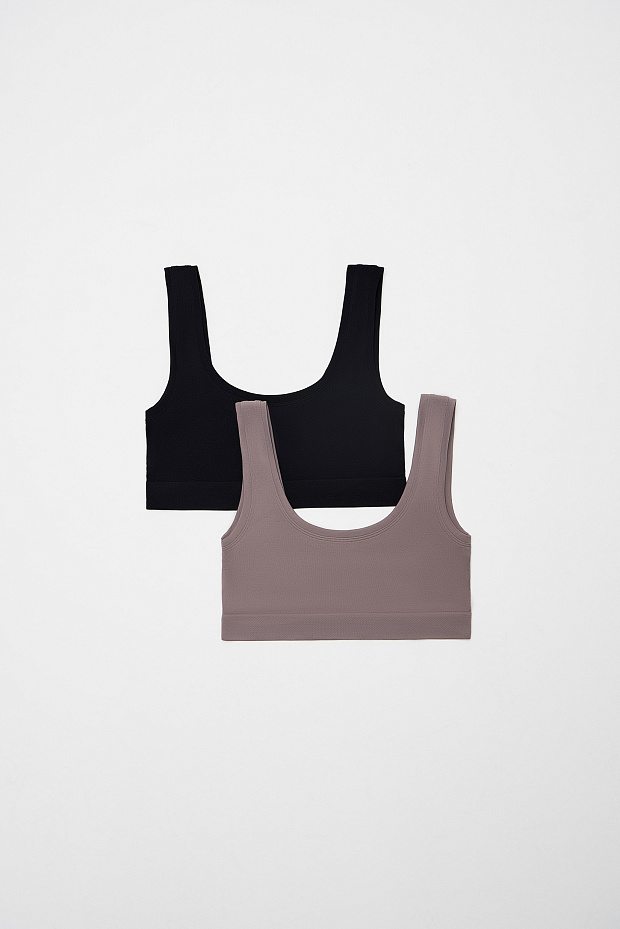 Топ на широких бретелях (черный)