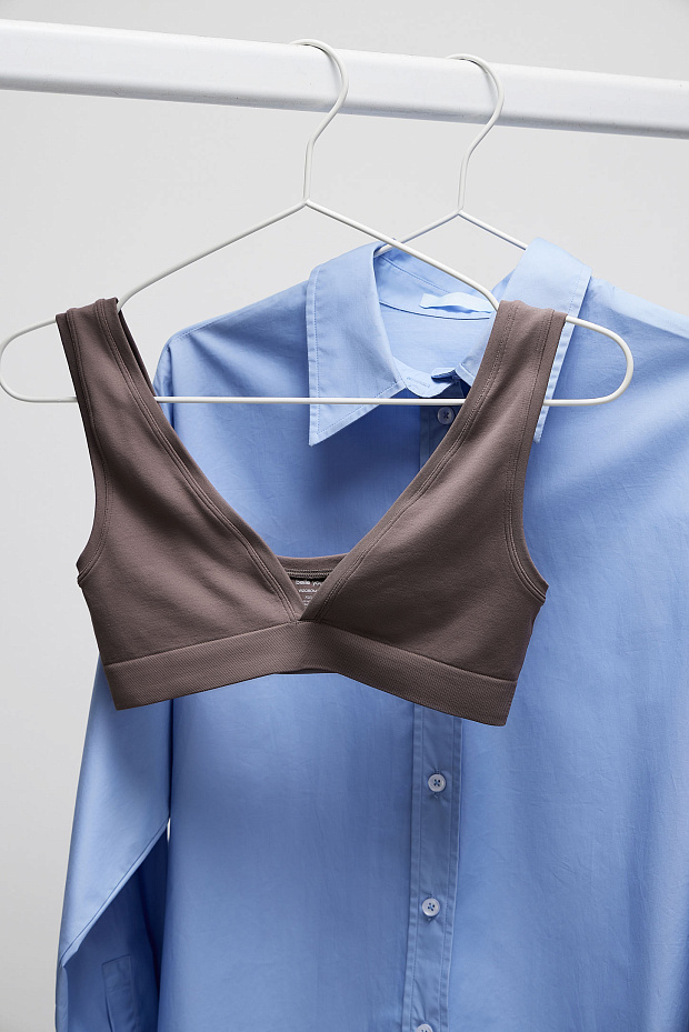 Топ на широких бретелях (какао)