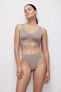 Трусы-стринги с высокой посадкой до 4XL (капучино)