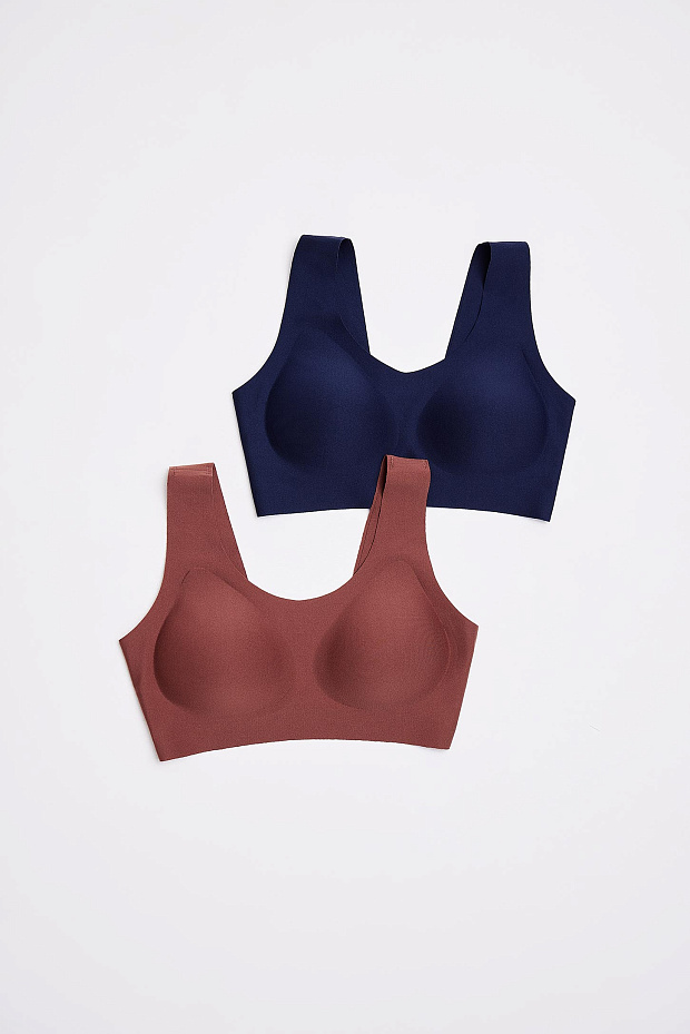 Топ-бюстье с лазерным кроем с чашками Invisible (синий)