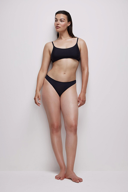 Трусы-танга с низкой посадкой (черный)