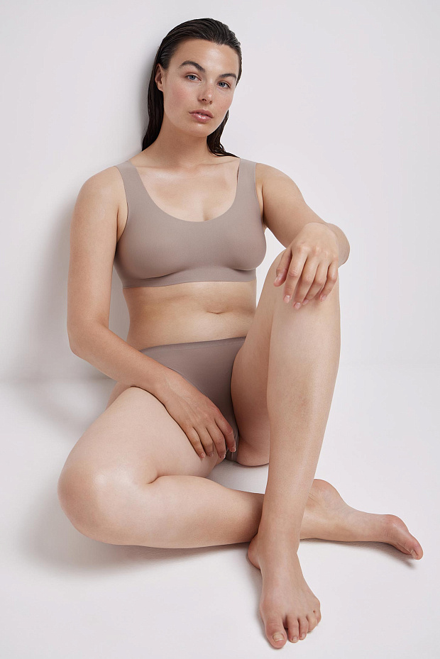 Топ-бюстье с лазерным кроем с чашками Invisible (капучино)