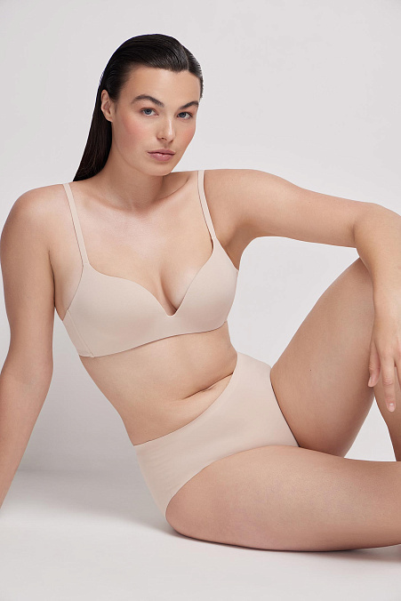 Трусы-кюлоты с высокой посадкой (нюдовый)