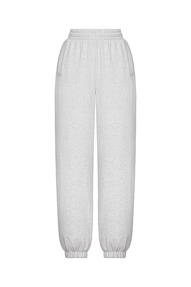 Брюки джоггеры (светло-серый меланж)