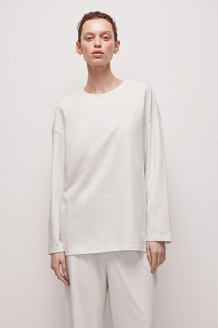 Пижамный лонгслив (серый меланж)