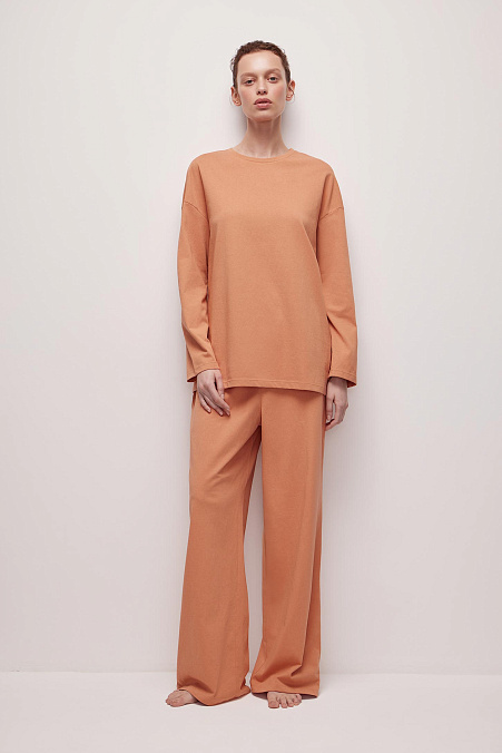 Пижамный лонгслив (персиковый)