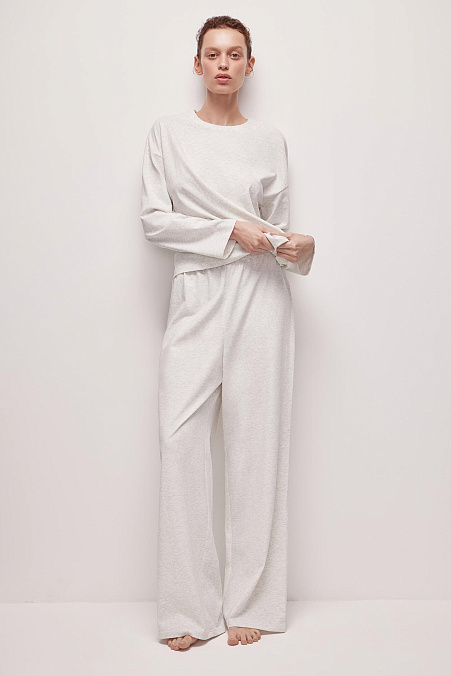 Домашние брюки (серый меланж)