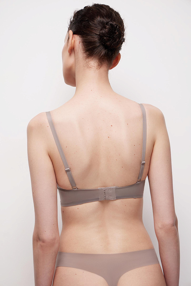 Бюстгальтер на тонких бретелях (серо-бежевый)