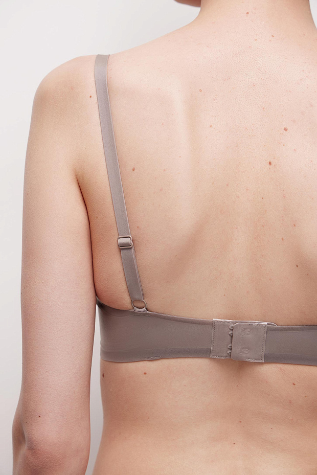 Бюстгальтер на тонких бретелях (серо-бежевый)