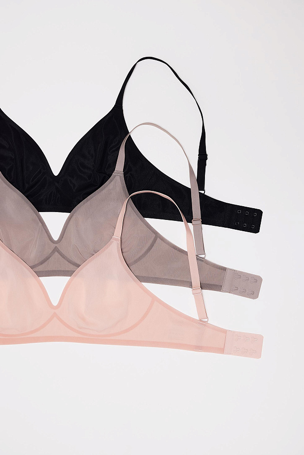 Бюстгальтер на тонких бретелях (серо-бежевый)