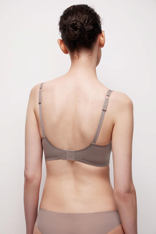 Бюстгальтер на тонких бретелях (серо-бежевый)
