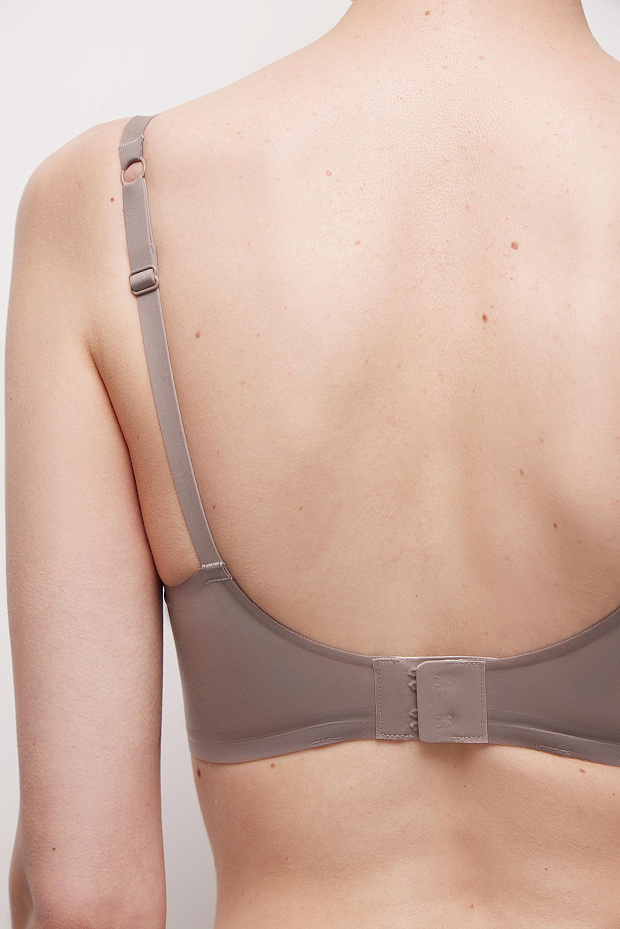 Бюстгальтер на тонких бретелях (серо-бежевый)