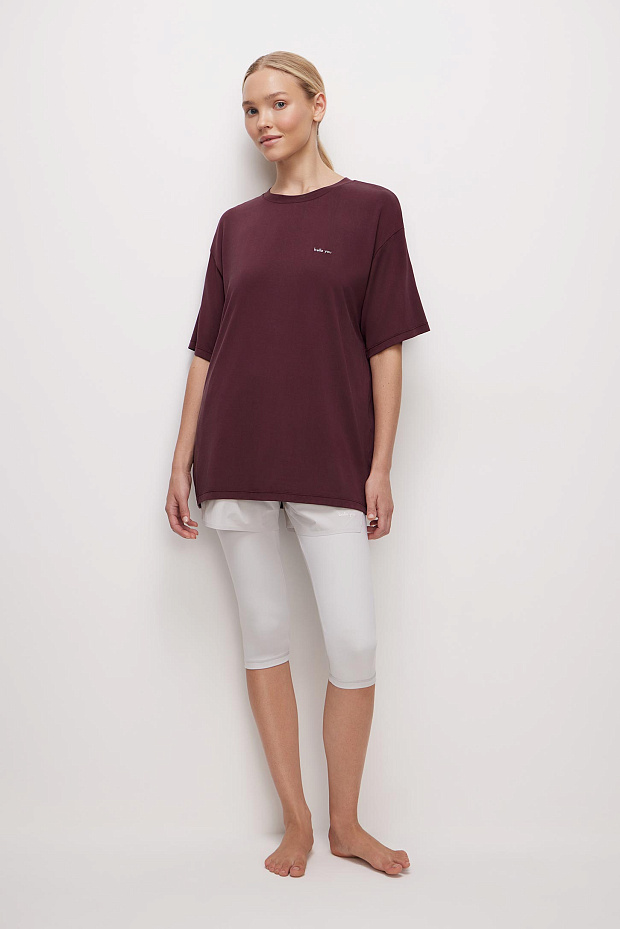 Спортивная футболка оверсайз (бордовый)